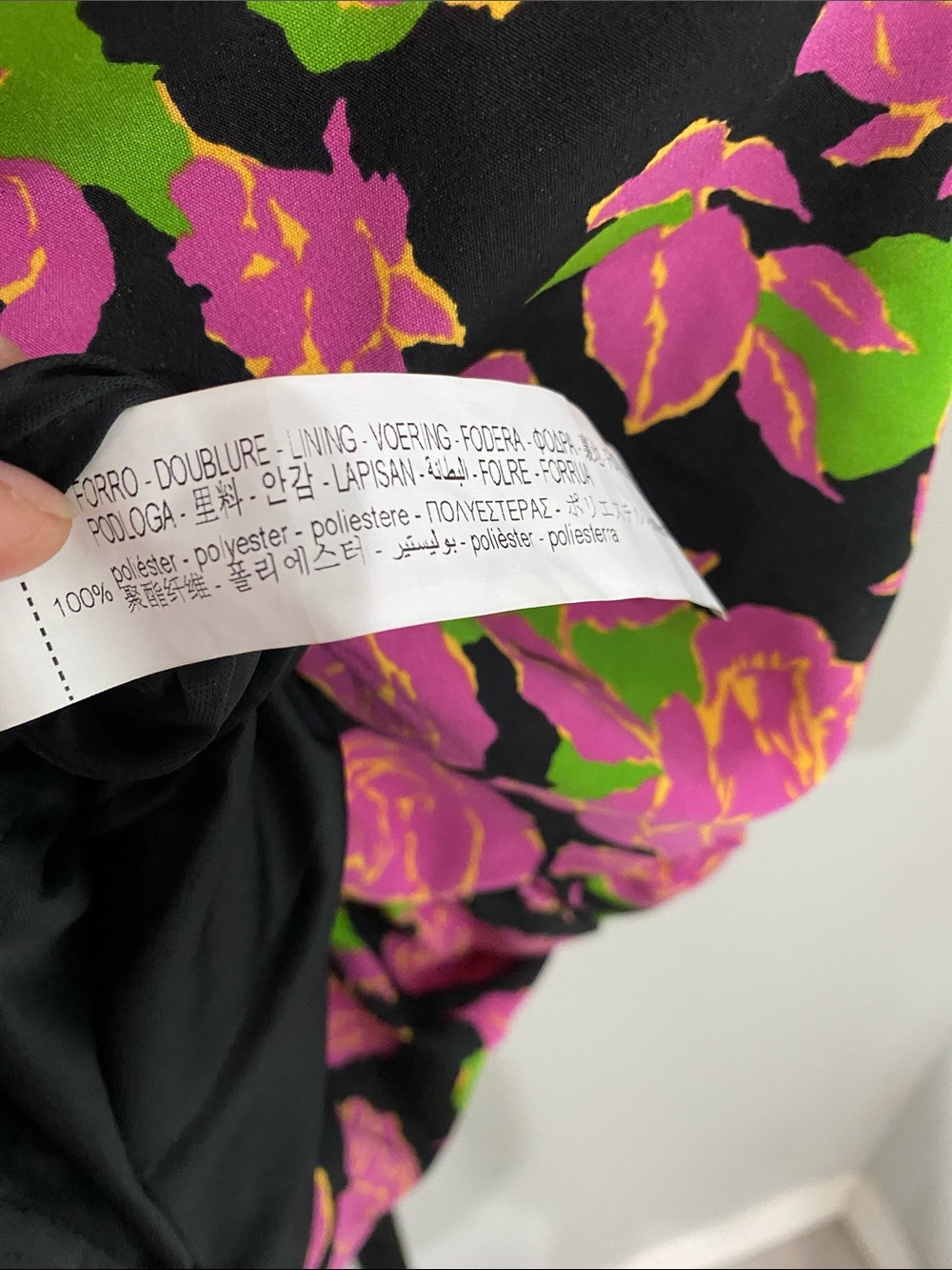 Zara Pink & Green Floral Long Sleeve Mini Dress pp19 L35 - Picture 3 of 6